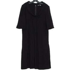 Calvin Klein Black Dress Pleated Cowl Neck Work Office Little Black Plus Size 14